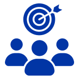 Three people with a target above them.